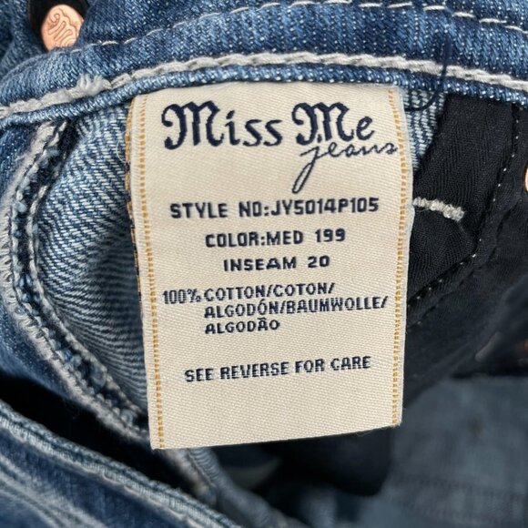 MISS ME Signature Cuffed Capri 100% Cotton Cropped Jeans Size 25 - Picture 8 of 8